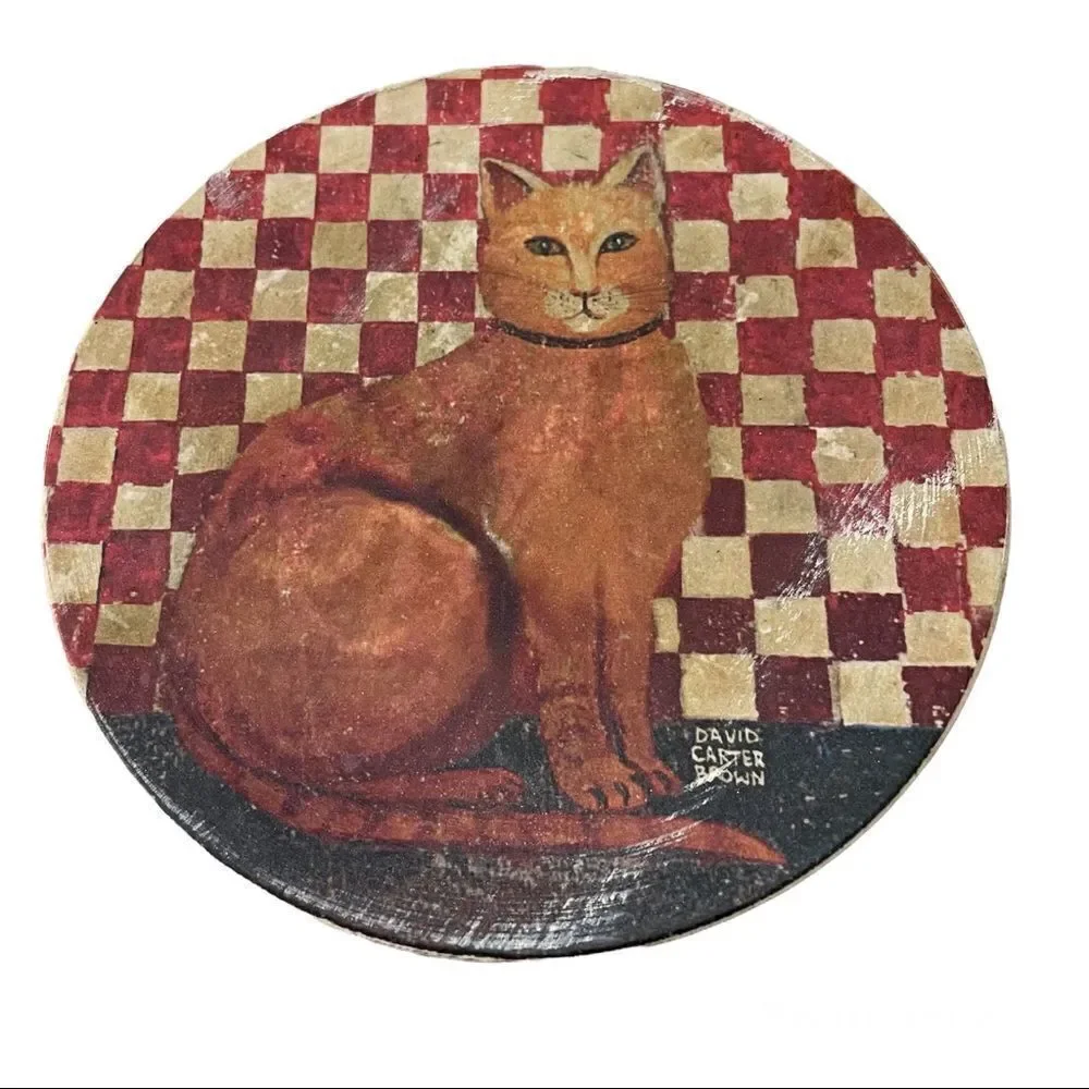 𝅺david Carter Brown Cats Set of 3 Drink Coaster